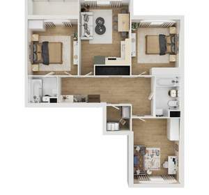 3-к квартира, вторичка, 86м2, 8/16 этаж