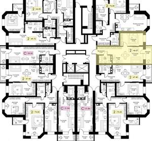 1-к квартира, вторичка, 47м2, 12/17 этаж