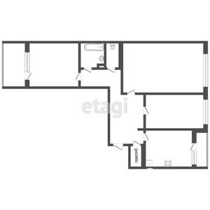 3-к квартира, вторичка, 71м2, 1/9 этаж