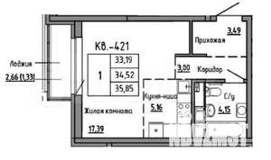 Студия квартира, вторичка, 36м2, 3/24 этаж