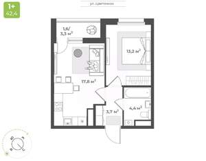 1-к квартира, вторичка, 41м2, 7/10 этаж