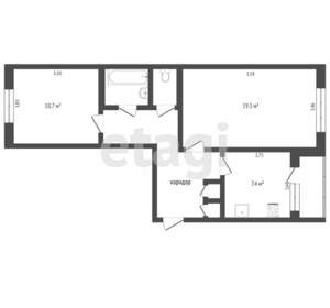 2-к квартира, вторичка, 52м2, 3/5 этаж