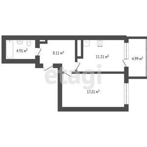 1-к квартира, вторичка, 46м2, 22/22 этаж