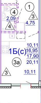 Студия квартира, сданный дом, 21м2, 2/4 этаж
