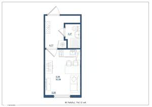 Студия квартира, сданный дом, 17м2, 2/4 этаж